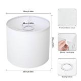 Small Lampshades Set of 2, White Linen Drum Lampshades, 8.66 Top x 8.66 Bottom x 7.87 High Lamp Shade, Lamp Shades Replacement for Table and Floor Lamps, Pendant Light, Handcrafted, Easy Assembly