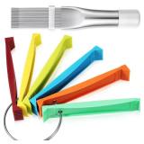 2 Pieces Different Fin Comb Condenser Fin Straightener Air Condition FCR6 Fin Comb and Stainless Steel Fin Comb Radiator Repair Tool Set for Straighten Evaporator Condenser Coils