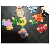 Blulu 16 Pcs Interchangeable Wooden Gnome Decor Valentine St. Patrick's Day Easter Holiday Seasonal Gnomes Tiered Tray Decoration with Magnet DIY Welcome Sign for Holiday Decorations(Cute Style)