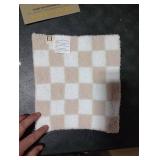 Checkered Baby Lovey Handkerchief Tan and White NO PACIFIER
