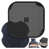 2 PCS Air Fryer Trivets Silicone and Splatter Shield for Ninja Crispi,Heat Resistant Mat for Air Fryer for Air Fryer Accessories,for Ninja Combi Accessories Kitchen Air Fryer Trivet(Dark Blue&Black)