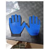 Upgrade Efficient Pet Hair Remover Gloves - Gentle Shedding Brushes for Dogs, Cats & Horses with Long and Short Hair - 1 Pair (Blue)