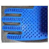 Upgrade Efficient Pet Hair Remover Gloves - Gentle Shedding Brushes for Dogs, Cats & Horses with Long and Short Hair - 1 Pair (Blue)
