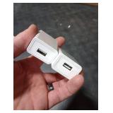 White 2pcs Baby Bottle Warmer - USB Wall Charger, 5V 2A Fast Charging Power Adapter for iPhone, iPad, Samsung, Android, Kindle