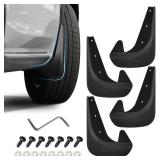 Rebvugr 4PCS Car Mud Flaps, Mud Guard, No Drilling No Tape Mudflaps All Weather Protector Mudguards, Front and Rear Side Splash Guards Vehicle Sediment Protection Auto Accessories Universal for Cars
