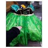ReliParty Girls Princess Costume Dress up Green, with Accessories,150
