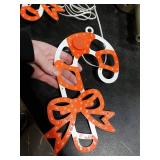 HappyAlley 6 Pack Christmas Window Decorations, 10 in. 300 LED Hi Vibrant Twinkling Lighted Candy Cane Window Light with Bows, Waterproof Outdoor Red and White Candy Cane Decorations for Walls, Porch