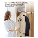 Supforce Valet Rod for Closet Pull Out, Retractable Slide Out Valet Rod Closet Organization, 12 Aluminum Valet Clothing Hanger Rods Perfect for Suits, Freshly Pressed Clothes, Gold