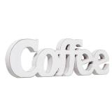 Sintosin Rustic Distressed White Coffee Sign for Tabletop for 14, Wall Hanging Farmhouse Signs for Coffee Station, Wood Signs for Home Decor Kitchen Shelf Christmas