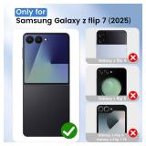 Ruky for Z Flip 7 Case, Full Body Cover Anti-Scratches Shockproof Hard PC Ultra-Thin, Support Wireless Charging Protective Phone Cover for Samsung Galaxy Z Flip 7, Black