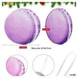 36 Pcs Christmas Tree Ornaments Set Macaroons Wooden Hanging Colorful Macaroons Wood Ornaments with Ropes for Candy Party Christmas Tree Decor