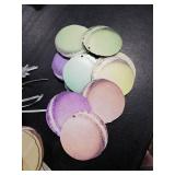 36 Pcs Christmas Tree Ornaments Set Macaroons Wooden Hanging Colorful Macaroons Wood Ornaments with Ropes for Candy Party Christmas Tree Decor