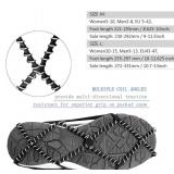 Ice Cleats,Highly Elastic Traction Cleats Grippers with Tape Straps and Storage Bag,Anti Slip Walk Traction Cleats for Hiking Walking on Snow and Ice (L:Women10-15/Men9-13/foot length255-297mm)