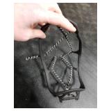 Ice Cleats,Highly Elastic Traction Cleats Grippers with Tape Straps and Storage Bag,Anti Slip Walk Traction Cleats for Hiking Walking on Snow and Ice (L:Women10-15/Men9-13/foot length255-297mm)