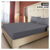 Utopia Bedding Queen Fitted Sheets - Bulk Pack of 2 Bottom Sheets - Soft Brushed Microfiber - Deep Pockets - Shrinkage & Fade Resistant - Easy Care (Queen, Grey)