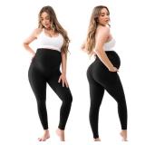 Walifrey Women's Maternity Leggings with Pockets Over The Belly,Pregnancy Yoga Pants Activewear Workout Leggings Black L