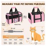 FOORLON Cat Carrier Soft for Pets Up to 15 Lbs, Cat Travel Bag with Padded Shoulder Strap and Detachable Cat Food Bowl, Pet Dog Carriers for Small Dogs Travel Puppy Carry Airline Approved, Pink