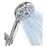 6-Setting Shower Head with Handheld, JDO High Pressure Hand held Shower Head, 4.7 Inch Chrome Detachable Showerhead Set with 59 Inch Stainless Steel Hose and Adjustable Showerhead Holder