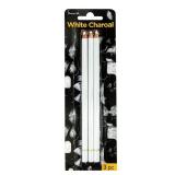 Brusarth Professional White Charcoal Pencils Set - 3 Pieces Sketch Highlight White Pencils for Drawing, Sketching, Shading, Blending, Adding Highlights
