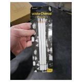 Brusarth Professional White Charcoal Pencils Set - 3 Pieces Sketch Highlight White Pencils for Drawing, Sketching, Shading, Blending, Adding Highlights