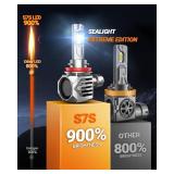 SEALIGHT S7S H11/H8/H9 9005/HB3 Light, 120000LM Brightest Bulbs, 6500K White, Easy Installation,10 Years Lifespan, Plug-N-Play, 4 Pack