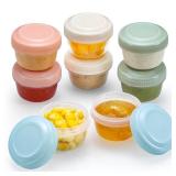 VITEVER 8 Pack 2 oz Salad Dressing Container to Go, Small Condiment Containers with Lids for Lunch Bento Box, Reusable Plastic Snack Jars, Deli Containers, Colorful Sauce Cups, Dishwasher Safe