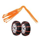 Topteng Tire Snow Chains, 10PCS Snow Tire Chain Anti-Skid Belt for Car Truck SUV Emergency Winter Driving (orange, 10Pcs)