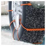 Topteng Tire Snow Chains, 10PCS Snow Tire Chain Anti-Skid Belt for Car Truck SUV Emergency Winter Driving (orange, 10Pcs)