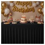 HolidayIdeas 2 Pack Spandex Table Skirt for 6 Ft Rectangle Tables, Black Fitted Stretch Tablecloth 30 x 72 Inch, Wrinkle Resistant Ruffle Design for Wedding Banquets, Trade Shows, Parties