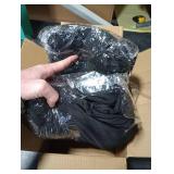 HolidayIdeas 2 Pack Spandex Table Skirt for 6 Ft Rectangle Tables, Black Fitted Stretch Tablecloth 30 x 72 Inch, Wrinkle Resistant Ruffle Design for Wedding Banquets, Trade Shows, Parties