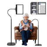 Large 5X Rechargeable Floor Magnifying Glass with Light and Stand 43 LED Floor Magnifying Lamp 2-in-1 Lighted Magnifying Floor lamp for Reading Sewing,Crafts,Painting,Close Work,DIY