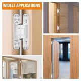 Lipshome 6 Hidden Door Hinge/Concealed Hinges,Invisible Hinges,Invisible Door Silent 180 Degree Swing Hinge 3-Way Adjustable Butt 6 x 2.5 x 1inch (Pack of 2) (White 6 inches)