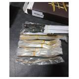 Astercook Silverware Set 48-Piece Gold Flatware Set with Steak Knives Food-Grade Stainless Steel Cutlery Set for 8 Mirror Polished Utensils Set Include Spoons and Forks for Home Kitchen Restaurant