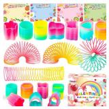 Thuodo Valentines Cards for Kids Classroom with Rainbow Coil Spring Stress Relieve Anxiety Toys, Valentines Day Gifts For Kids Boys Girls Game Prizes Party Favors Supplies