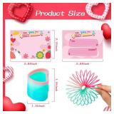 Thuodo Valentines Cards for Kids Classroom with Rainbow Coil Spring Stress Relieve Anxiety Toys, Valentines Day Gifts For Kids Boys Girls Game Prizes Party Favors Supplies