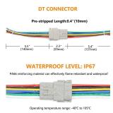 ALFOCI 2 Set 8 Pin DT Deustch Waterproof Automotive Electrical Butt Connector with 16AWG -40-105 600V Wires and Heat Shrink Tubes Connectors Kit for Car Truck Boat (F 8Pin Wiring 2Pair)