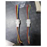 ALFOCI 2 Set 8 Pin DT Deustch Waterproof Automotive Electrical Butt Connector with 16AWG -40-105 600V Wires and Heat Shrink Tubes Connectors Kit for Car Truck Boat (F 8Pin Wiring 2Pair)