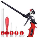 Luft Professional Expanding Foam Spray Gun (1 Insulation Guns + 9 Extenders) PU Insulating Applicator Heavy Duty Metal Body Dispensing Foam Gun Suitable for Caulking, Filling, Sealing (1 Pack)