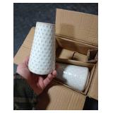 Ceramic Vase for Decor, 6 Inch+7.1 Inch White Flower Vase for Lego Flowers, Tulip and Pampas Grass, Embossed Farmhouse Vases for Centerpieces,Home Living Room Dining Table Office Decor, Arctic White