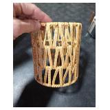 1 Pack Clip-On Chandelier Lamp Shade, Rattan Lamp Shade Small, Boho Woven Cylinder Mini Lamp Shades, Clip-on Candelabra Bulb Lamp Shades, Fit Bulbs Diameter Max 1.77inch, Length Max 3.82inch