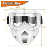 POKONBOY 2 Pack Detachable Masks, Tactical Mask with Goggles Compatible with Nerf Rival, Apollo, Zeus, Khaos, Atlas, & Artemis Blasters Rival Mask (Black & White)