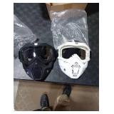 POKONBOY 2 Pack Detachable Masks, Tactical Mask with Goggles Compatible with Nerf Rival, Apollo, Zeus, Khaos, Atlas, & Artemis Blasters Rival Mask (Black & White)