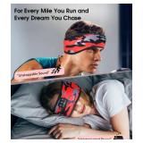 MUSICOZY Sleep Headphones Bluetooth 5.4 Headband, Wireless Earphones Music Sleep Earbuds Sleeping Eye Mask with HD Stereo Speakers for Workout Running Travel Yoga, Ideal Gifts (Black Red)