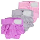 Washable Female Dog Diapers, Puppy Diapers for Dog Period Reusable Doggie Diapers, Highly Absorbent Dog Heat Panties