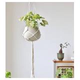 Macrame Ceramic Hanging Planter, Large Macrame Hanging Plant Pot, Macrame Hanger with Ceramic Planter, Boho Planter & Home Decor