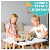 RZYLKA for Tonies Box Organizer Storage Shelf, Magnetic Floating Shelves for Toniebox 1/2 Player Tonies Figures Characters for Children, Display Collection 20~30 Characters - Train