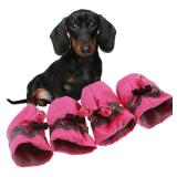 Soft Small Dog Shoes, Puppy Lightweight Shoes for Summer & Winter, Non Skid Kitten Booties for Walking Pink Size 5