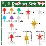 Vintage Ceramic Christmas Tree Replacement Bulbs - 140Pcs Medium Light Bulbs Ornaments and 3Pcs Topper Stars