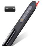 Presentation Clicker Compatible with Bluetooth and RF 2.4GHz Dual Modes Red Light, Wireless Presenter Remote Control for Powerpoint Presentations Pointer Slide Clicker for Mac Computer Powered by AAA