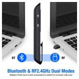 Presentation Clicker Compatible with Bluetooth and RF 2.4GHz Dual Modes Red Light, Wireless Presenter Remote Control for Powerpoint Presentations Pointer Slide Clicker for Mac Computer Powered by AAA